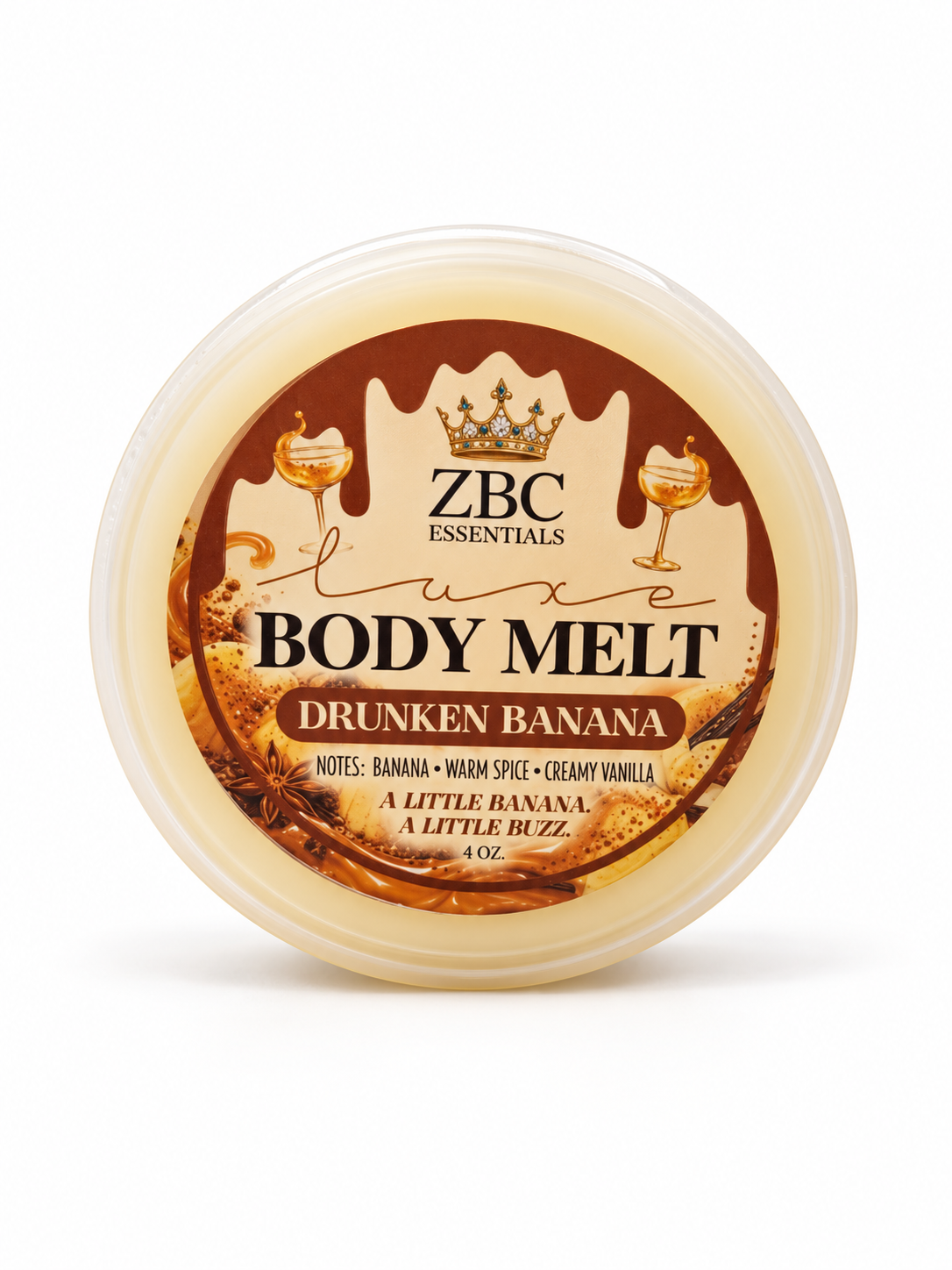 DRUNKEN BANANA~ ANGEL SHARE SPECIAL BLEND~ BODY BALM MELT 40Z.